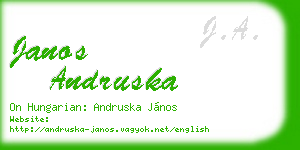janos andruska business card